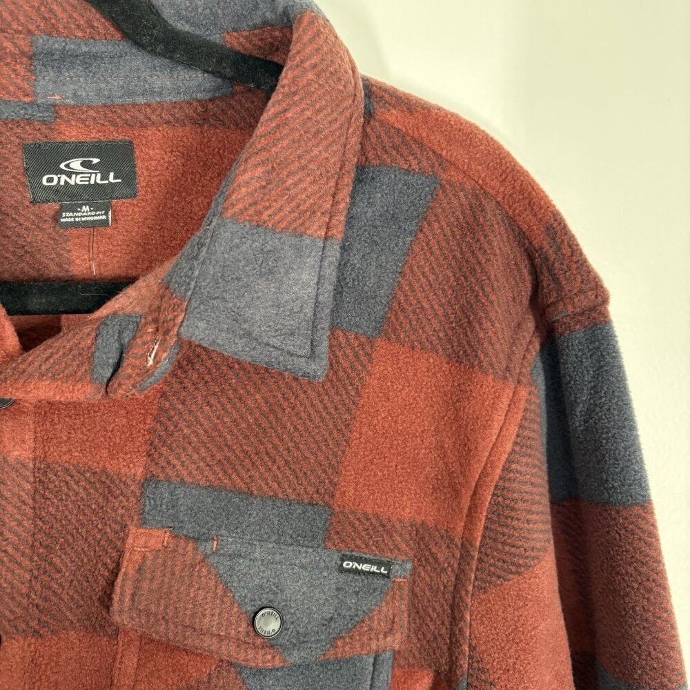 O’Neill Men M Arctic Check Superfleece Snap Button Cozy Shacket Shirt Jacket NWT - Picture 7 of 13